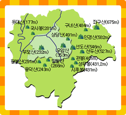 청주시 산 지형 이미지